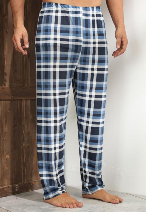 Pantaloni de Pijama ,Barbati,Culoare Albastru cu Alb ,Engros